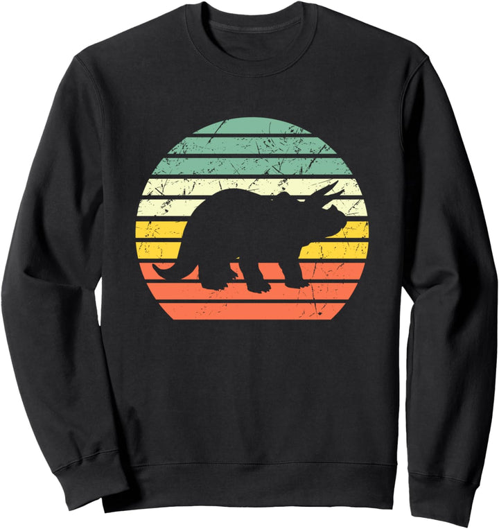 Triceratops Dinosaurier Vintage Retro Sonnenuntergang Sweatshirt