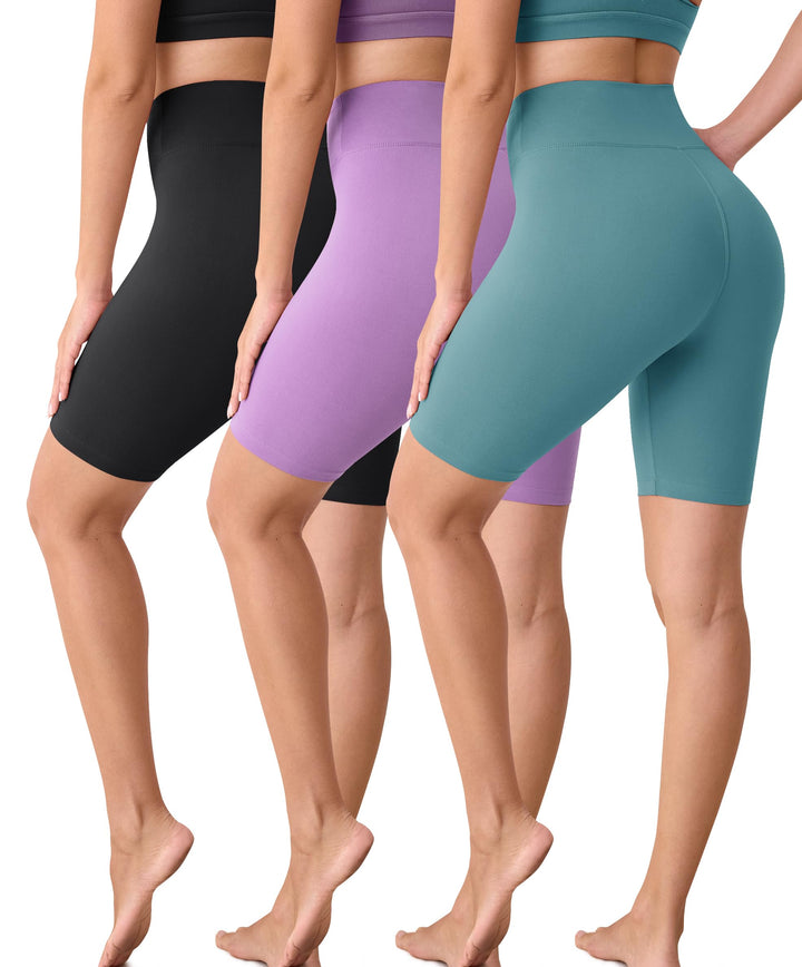 BAYDI Creamlush Radlerhose Damen - 20 cm Bequeme Kurze Sporthose mit Hoher Taille für Yoga Pilates F