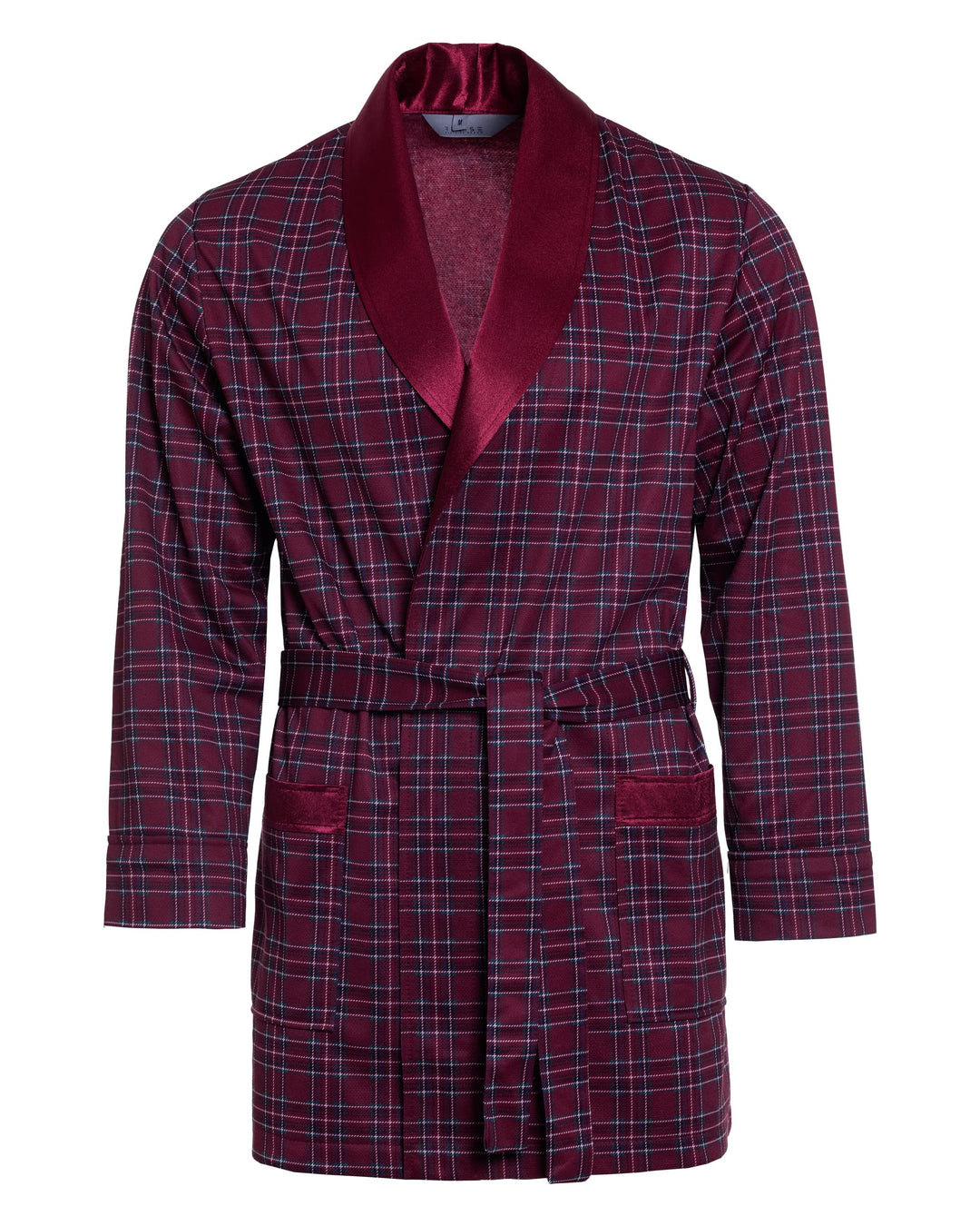 Herren Morgenmantel - Revise Brais RE-503 - Kurz - Dünn und leicht 3XL Bordeaux rot 11, 3XL Bordeaux
