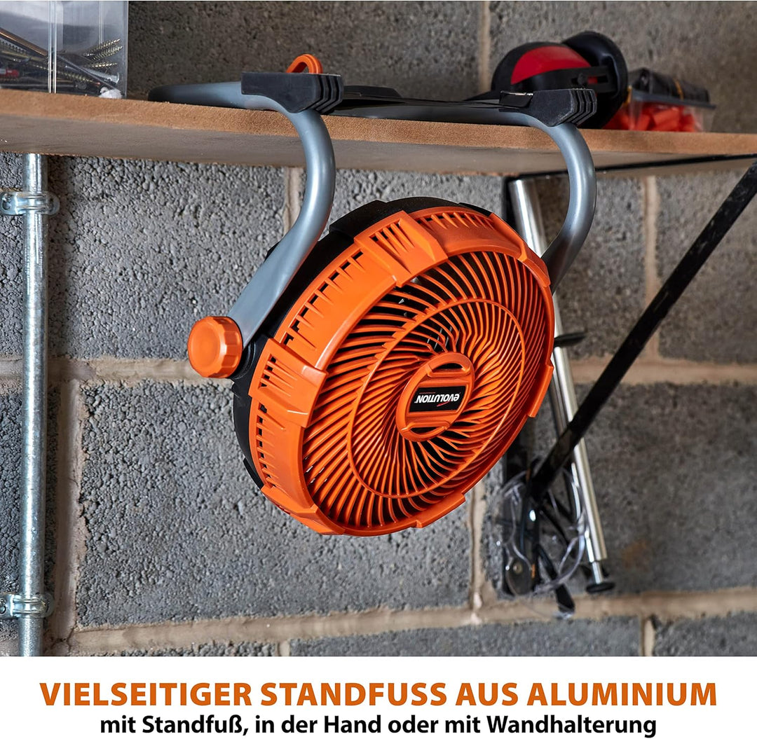 Evolution R240FAN-Li 240 mm von Evolution - Tragbarer kabelloser Arbeitslüfter - Kompakt, leistungss