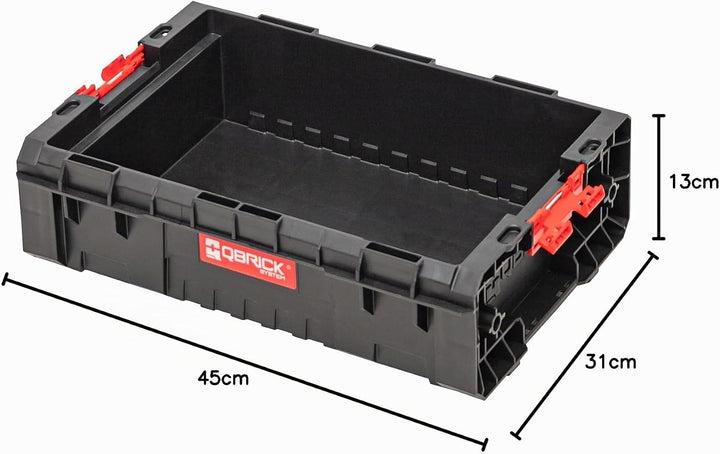 Qbrick System Werkzeugkoffer Werkzeugkasten Leer Werkzeugkiste Box Behälter PRO Box 130 2.0 Schwarz