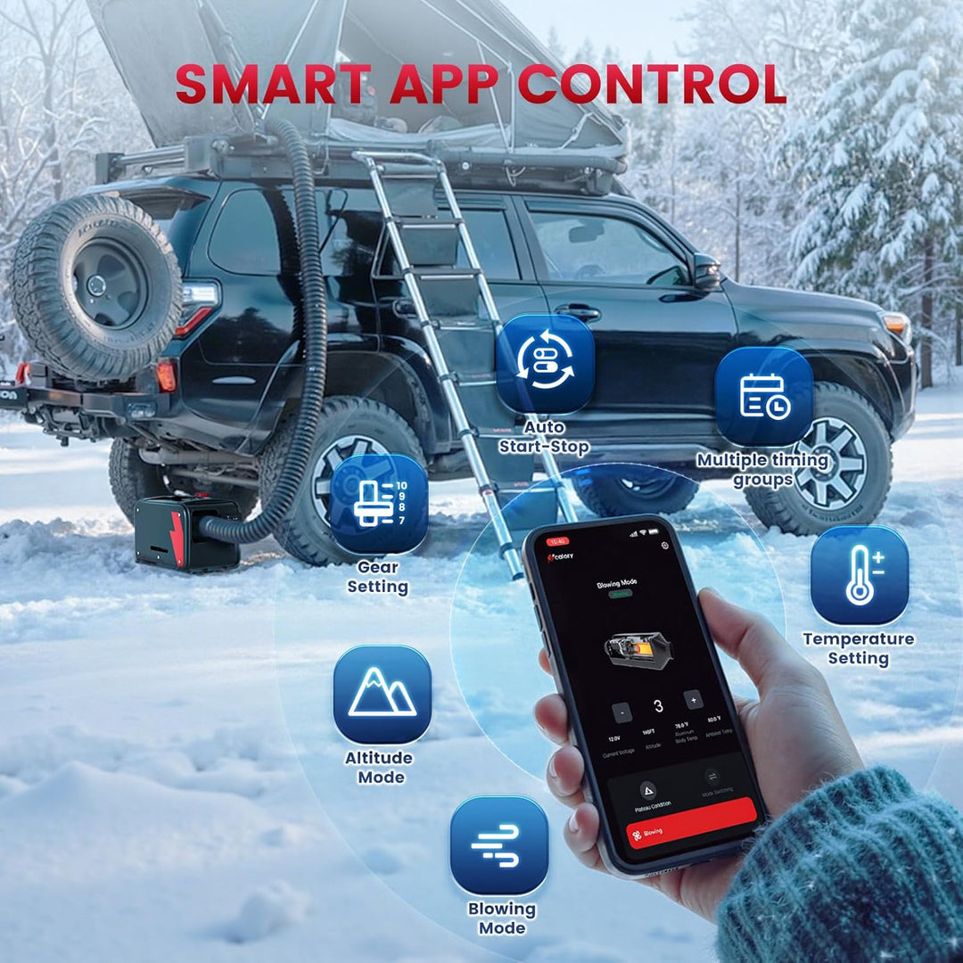 8kW Luft Dieselheizung, 240V/12V/24V 0,12–0,45 L/h HBH1S Diesel Standheizung mit APP Adapter, 28% hö