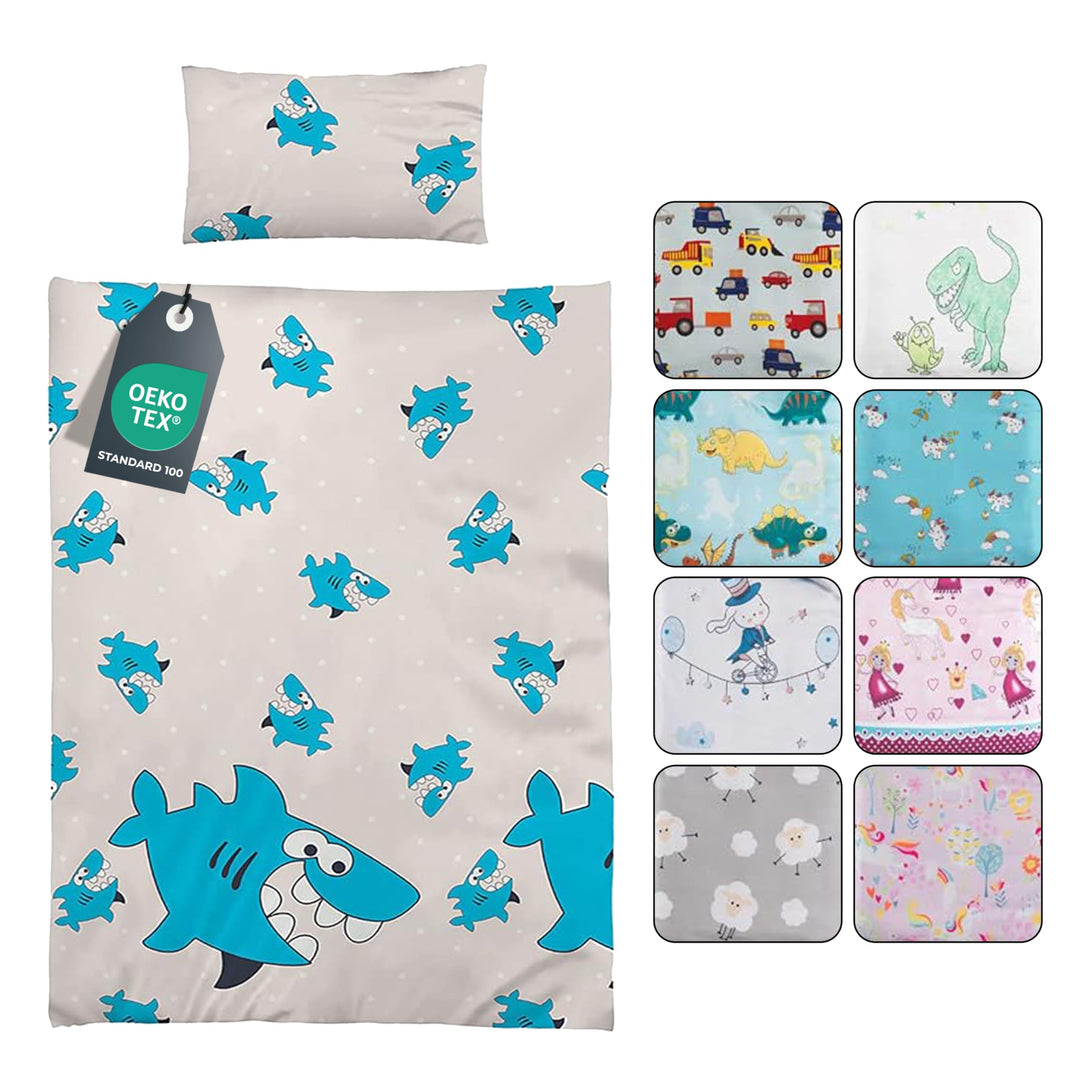 BaSaTex Kinder Baby Bettwäsche Set für Mädchen und Jungen | 100x135 cm + 40x60 cm | 100% Polyester M