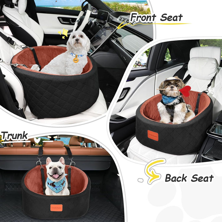 Lealchum Hunde-Autositz, bequemer Haustier-Autositz mit Sicherheitsleinen zum Anklippen, waschbares
