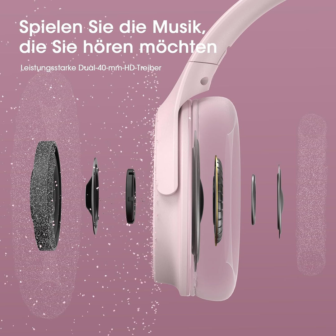 DOQAUS Bluetooth Kopfhörer Over Ear, 70 Stunden Spielzeit,Kopfhörer Kabellos Bluetooth mit 3 EQ-Modi