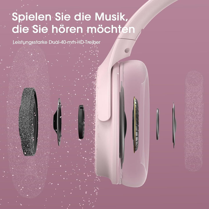 DOQAUS Bluetooth Kopfhörer Over Ear, 70 Stunden Spielzeit,Kopfhörer Kabellos Bluetooth mit 3 EQ-Modi