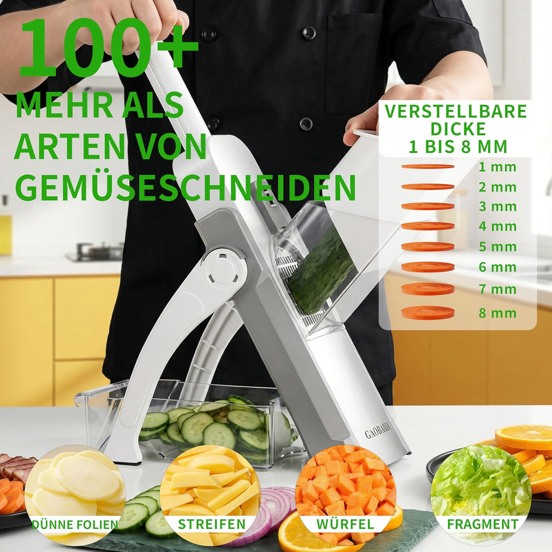 Mandoline Vegetable Slicer Pommesschneider Gurkenhobel，für die Küche, Zerkleinerer, Gemüseschneider