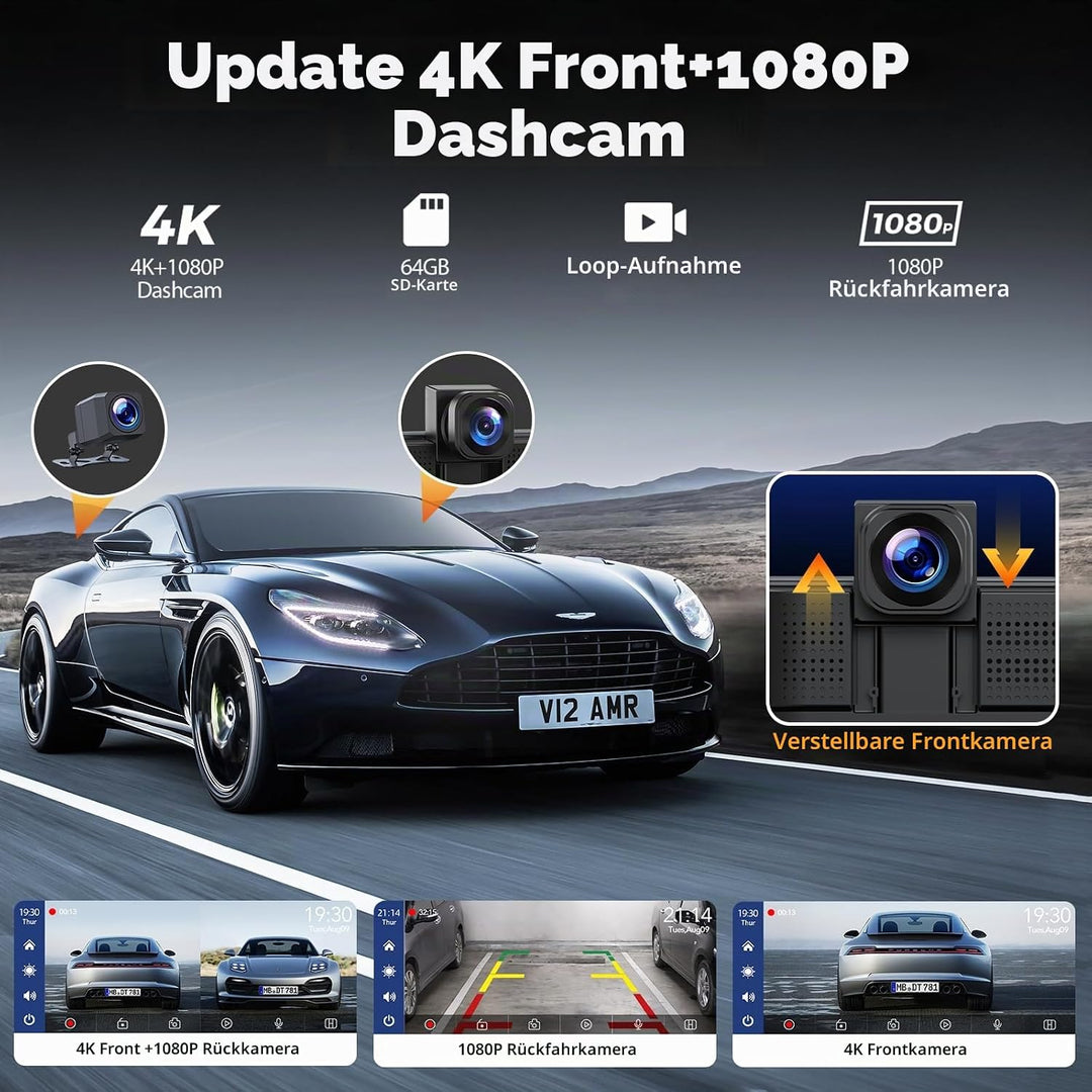 LAMTTO Wireless Carplay Display fürs Auto 9 Zoll Autoradio für A-pple CarPlay &amp; Android Auto mit Das