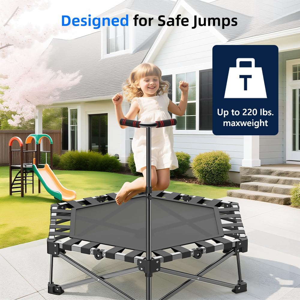 Klappbares Fitness-Trampolin Übung Rebounder 110cm Sechseckiges Trainingstrampolin Octogonales