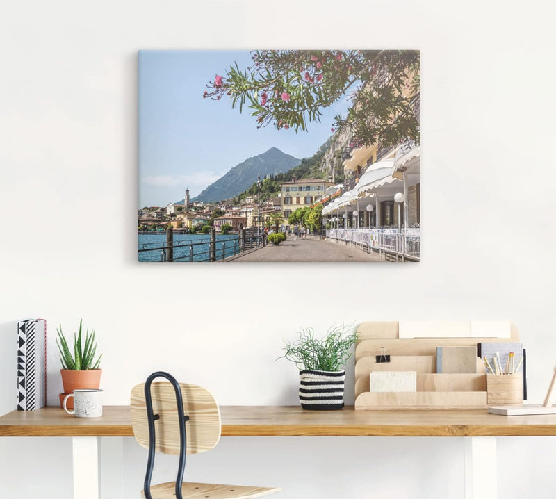 ARTland Leinwandbilder Wandbild Bild auf Leinwand 120 x 90 cm Wanddeko Stadt Pier Promenade Restaura