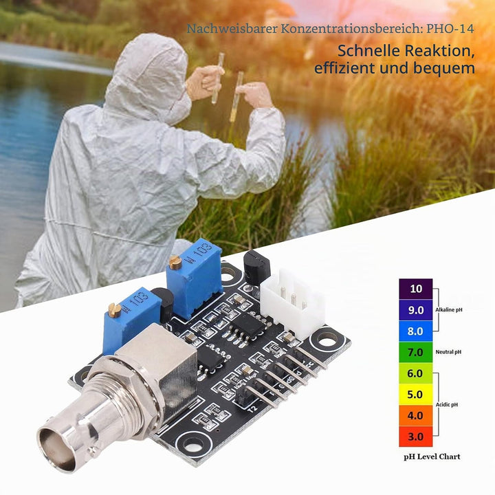 PH0‑14 Werterkennung PH-Sensor-Monitormodul PH-Erkennungssensormodul Wasserdichtes Digitalsonden-Mon