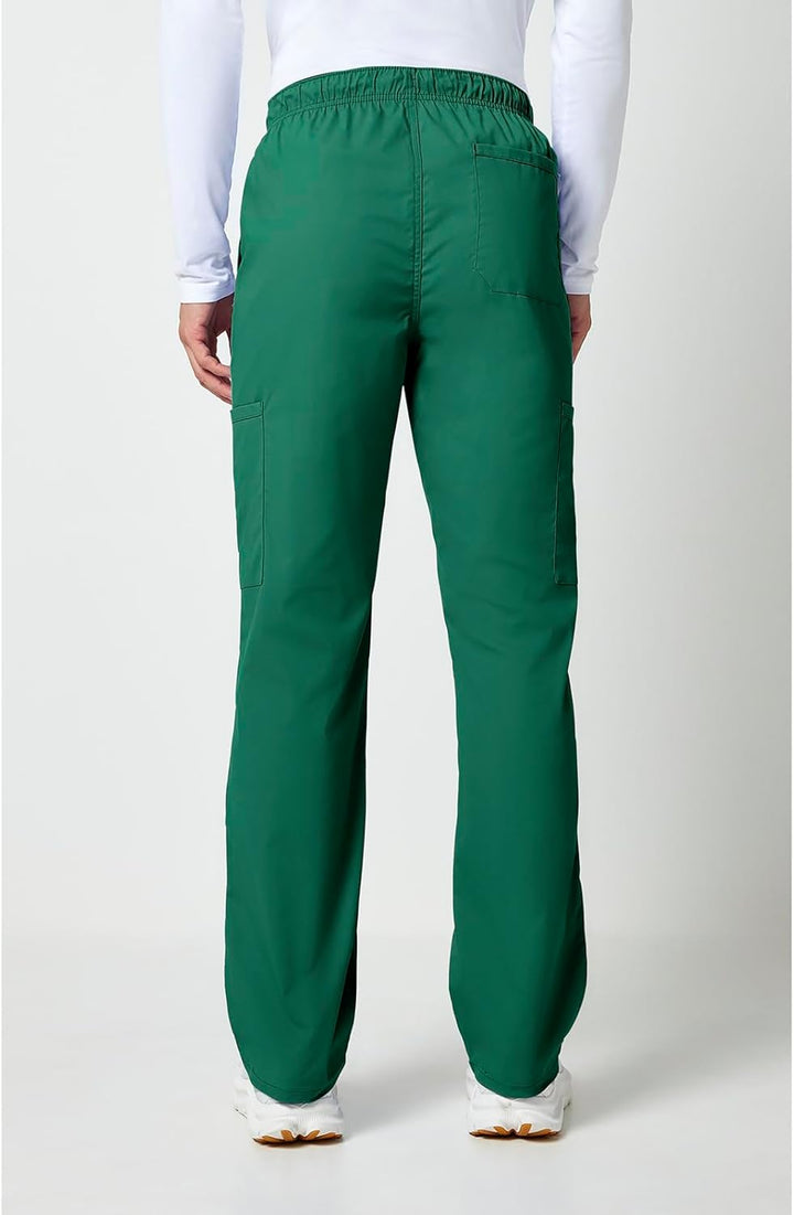 Workwear Professionals Men Scrubs Pant Tapered Leg Fly Front Cargo WW190 XS Hunter Green, XS Hunter