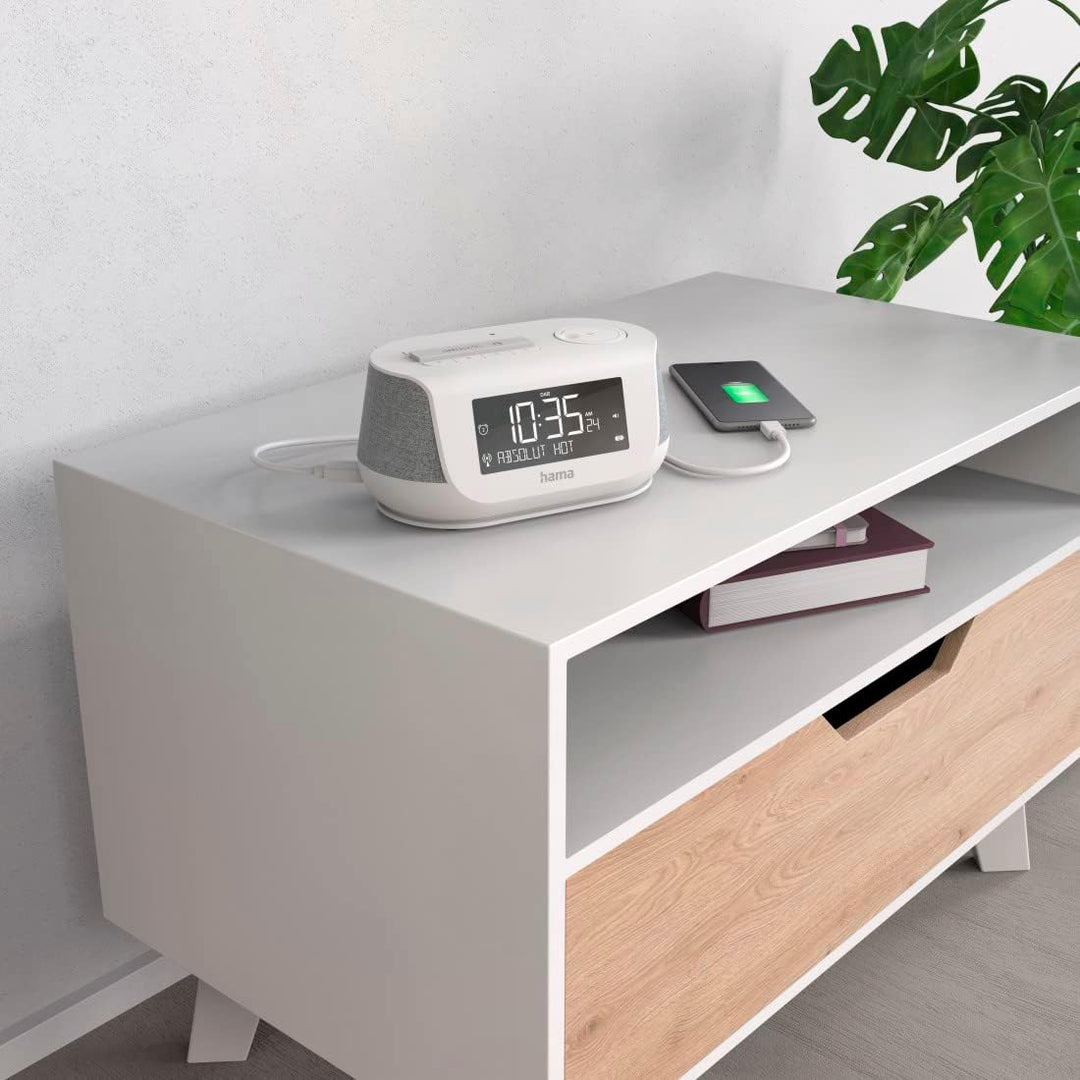 Hama Radiowecker mit Stereo-Digitalradio, Bluetooth, USB-Ladefunktion, DR36SBT (digitales Uhrenradio