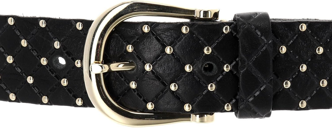 B.Belt Lina Gold Nietengürtel Leder