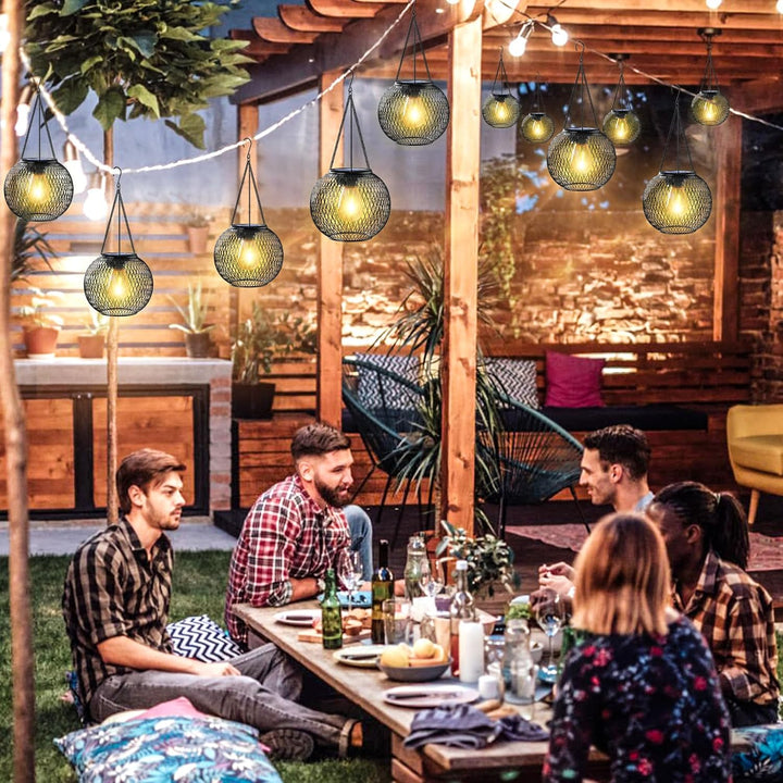Solarlampen für Aussen, Ortiny 4 Stück IP65 Wasserdicht Metall Solarlampen für Aussen Garten Christm