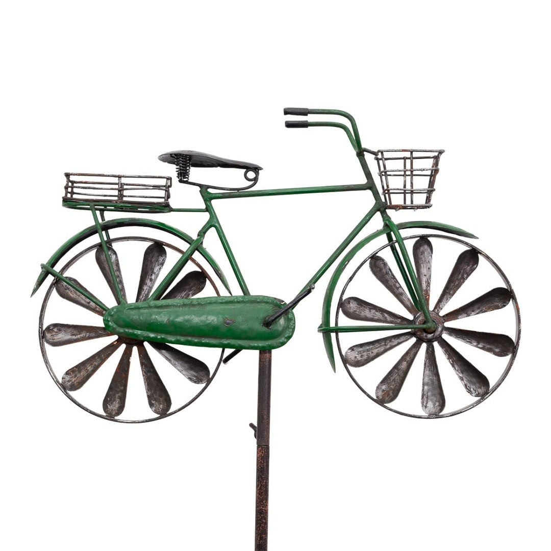 CIM Metall Gartenstecker mit Windrad - Bicycle City Bike - Motivmasse: 36 x 25cm - Höhe: 130cm - wet