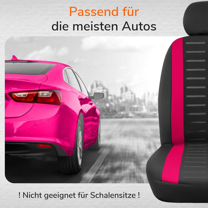 Upgrade4cars Autositzbezüge Set Universal Version 2026 Pink Schonbezüge Komplett Set Pink, Komplett