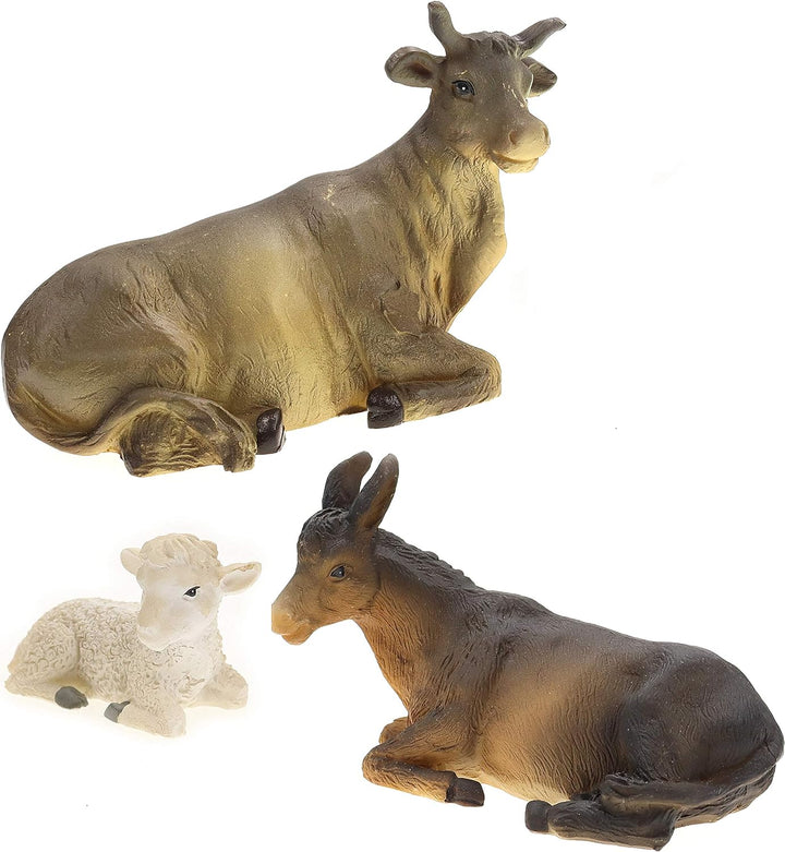 Krippenfiguren Set 10-teilig mit Kleidern aus Stoff ca. H.: 17