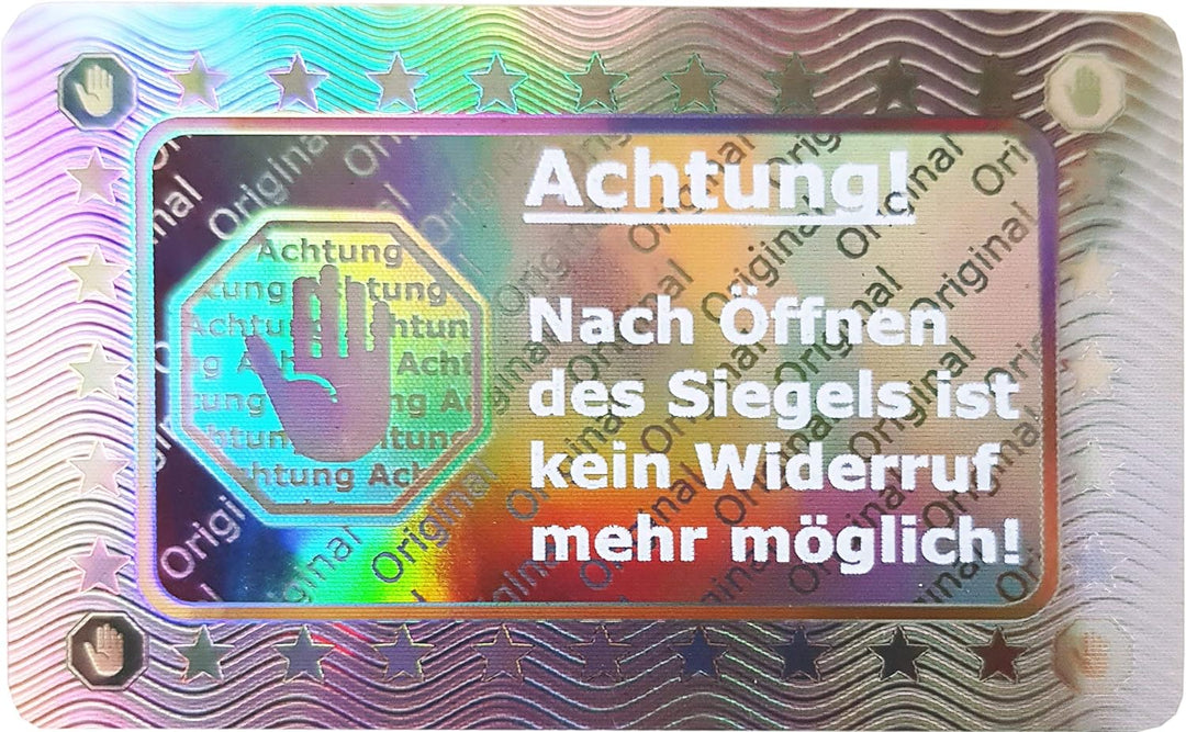 2010 Stk - 3D Hologramm-Siegel 40 * 25mm silber glänzend - Rücknahmesiegel Sicherheitssiegel Qualitä