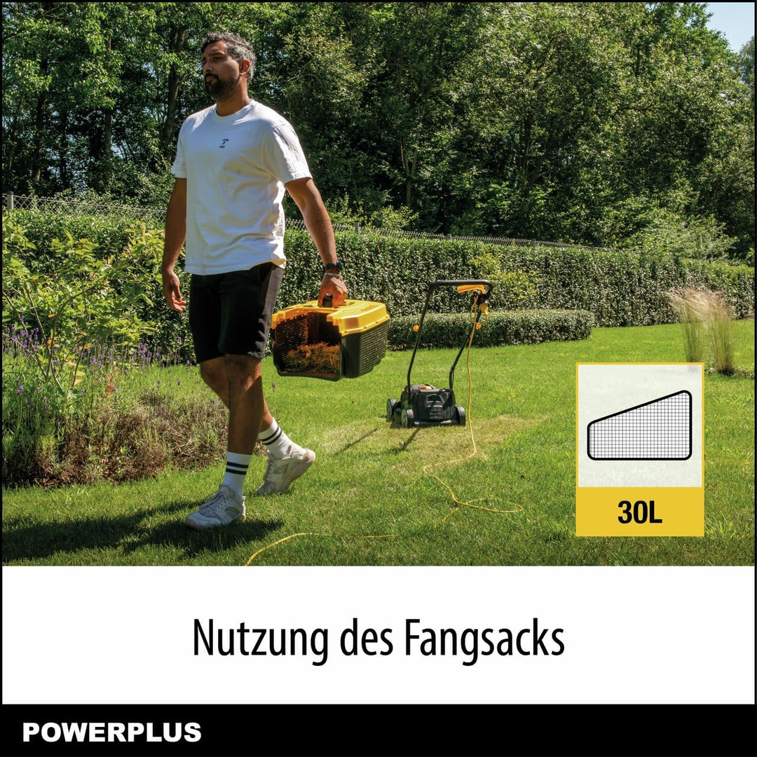 Powerplus Elektrischer Rasenmäher und Rasentrimmer POWXG62205T - Rasenmäher mit 1300 W und 320 mm Ø
