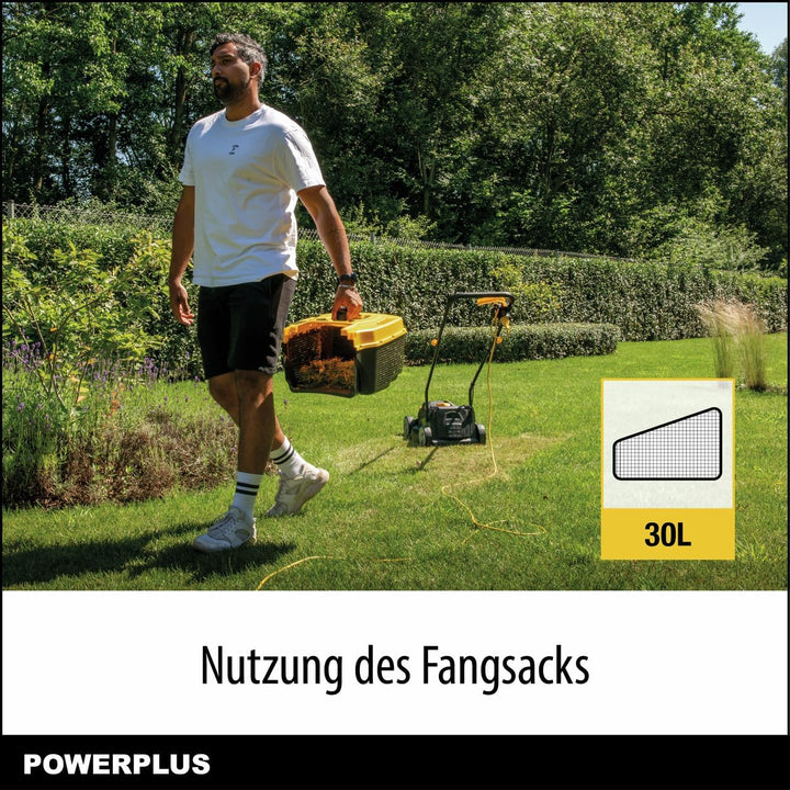 Powerplus Elektrischer Rasenmäher und Rasentrimmer POWXG62205T - Rasenmäher mit 1300 W und 320 mm Ø