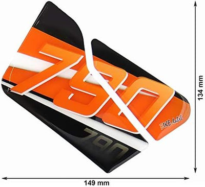 BIKE-label Seitentank Pad Orange Stripes kompatibel für KTM 790 Duke 800480