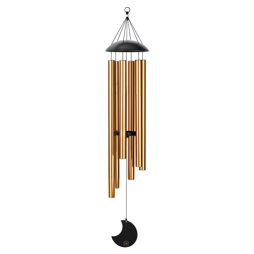 Sonic Energy Moon Meditation Chime – Windspiel mit 6 Klangstäben (432 Hz) – für Garten u. Entspannun