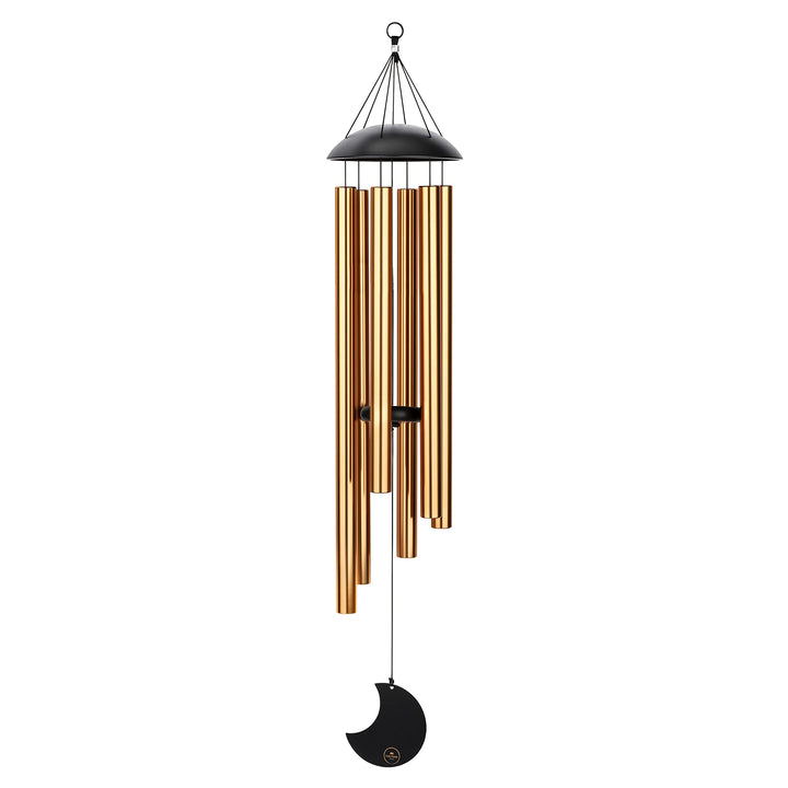 Sonic Energy Moon Meditation Chime – Windspiel mit 6 Klangstäben (432 Hz) – für Garten u. Entspannun