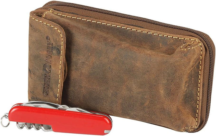 Greenburry Vintage Gürteltasche Leder 14,5 cm Brown, Brown