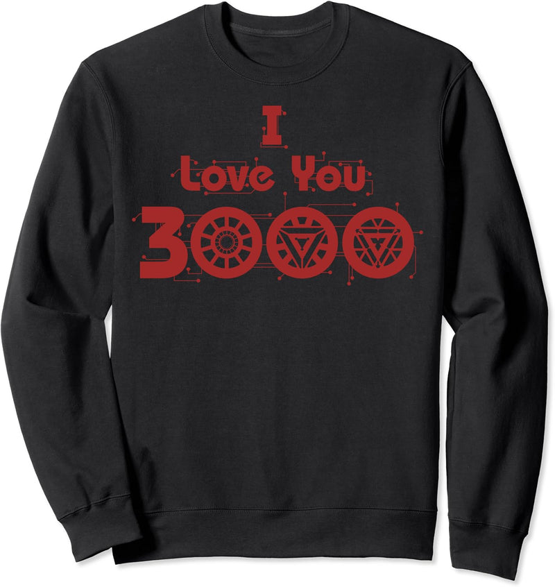Marvel Avengers Endgame I Love You 3000 Arc Reactor Symbols Sweatshirt