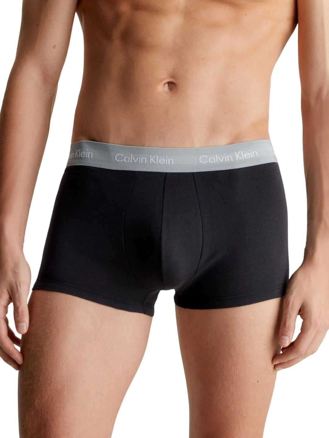 Calvin Klein Herren 3er Pack Boxershorts Low Rise Trunks Unterwäsche XS Black (B- Gry Htr, Chesapeak