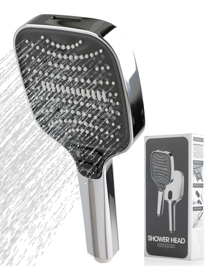 Duschkopf mit Hohem Wasserdruck, Handbrause Dusche mit 8 Strahlarten, 26.5 * 12cm Handbrause Duschko