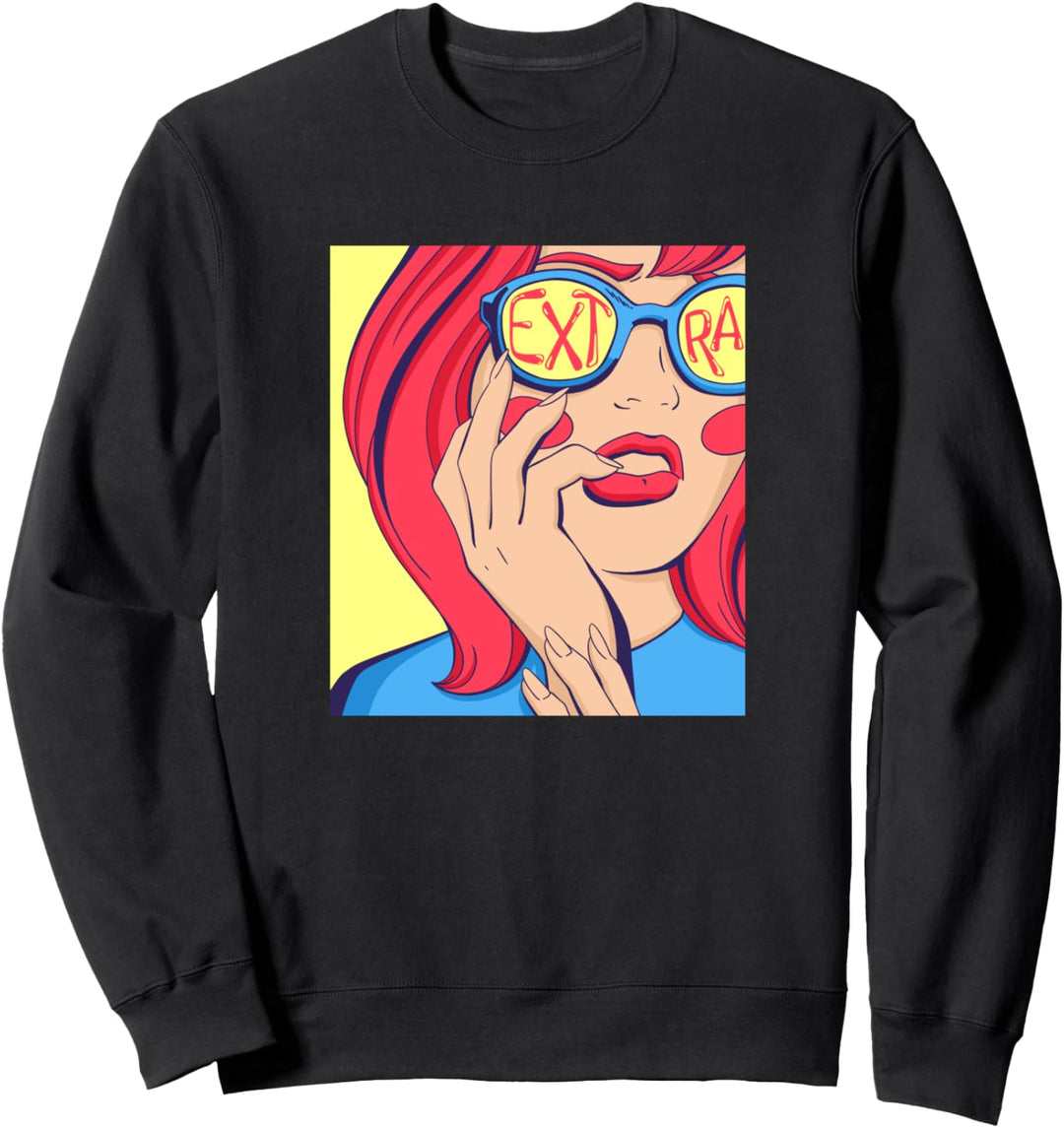 Oversized Extra Pop Art Face Sweatshirt