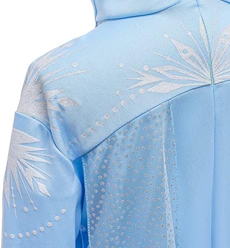 Timesun ELSA Mädchen Prinzessin Elsa Kleid Kostüm Karneval Cosplay Eisprinzessin Set aus Diadem, Han