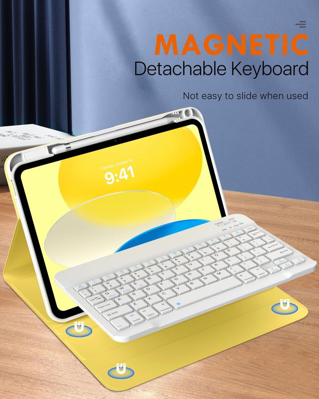MoKo Tastatur Hülle für iPad 10th Generation 2022, iPad 10,9 Zoll, Multi-Winkel Magnetische Tablet H