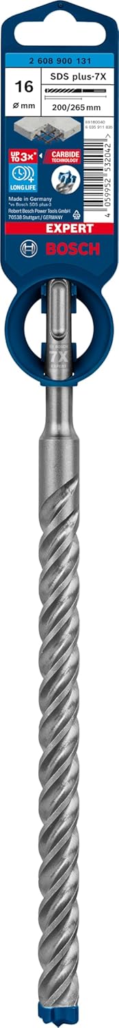 Bosch Professional 1x Expert SDS plus-7X Hammerbohrer (für Stahlbeton, Ø 16,00x265 mm, Zubehör Bohrh