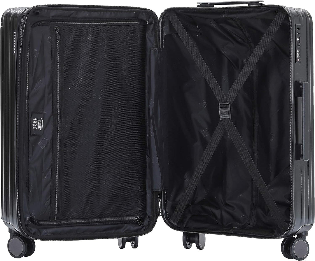 Münicase M816 TSA-Schloss Koffer Reisekoffer Trolley Kofferset Hardschale Boardcase Handgepäck (Schw