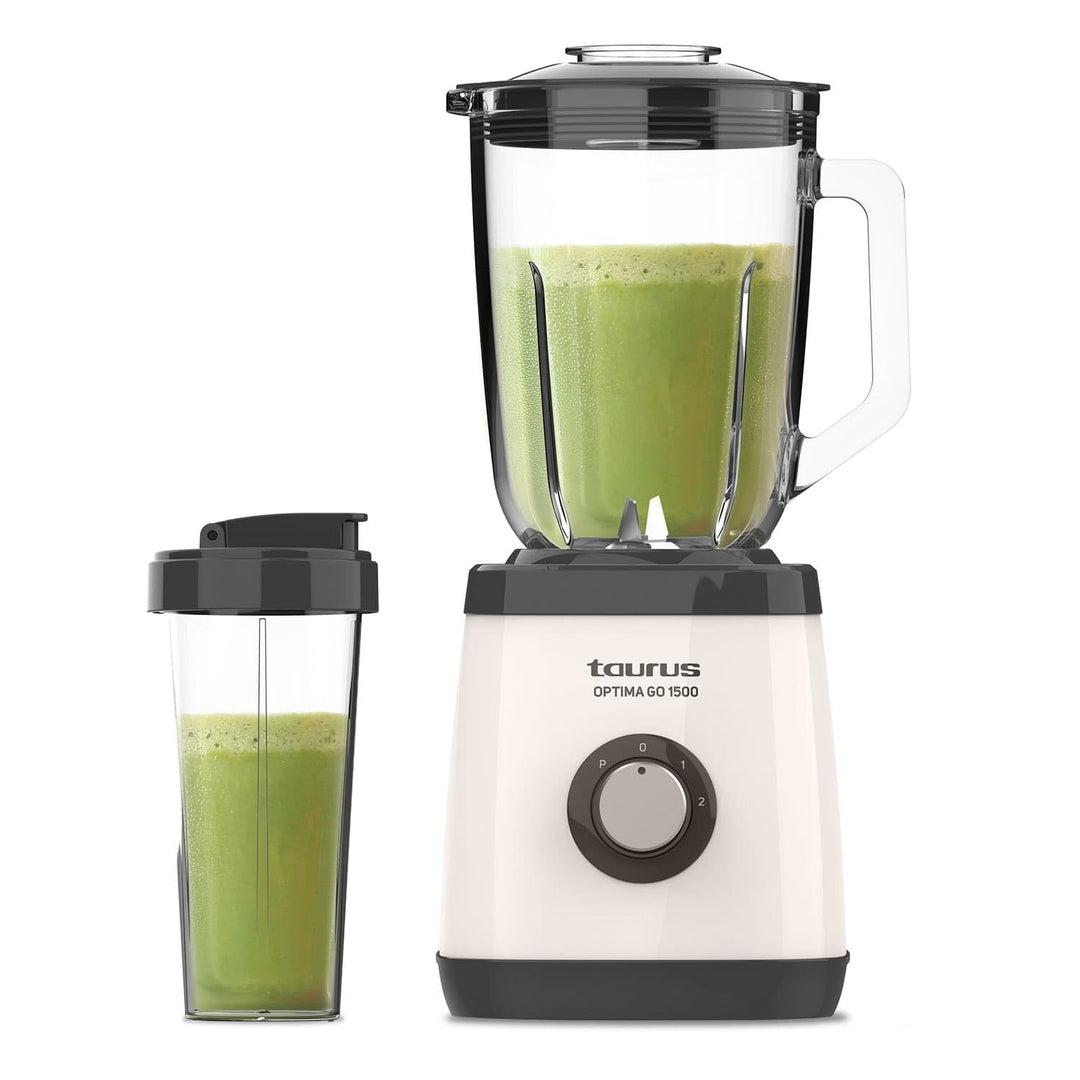 Taurus Optima Go 1500 Standmixer | 1500 W | tragbarer Becher 500 ml | 4-Klingen | 2 Geschwindigkeite