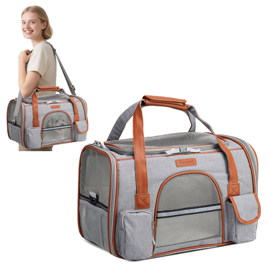 PETCUTE Transportbox Katze und Hunde,Katzentransportbox mit Abnehmbare Matte,Faltbare Atmungsaktiv K