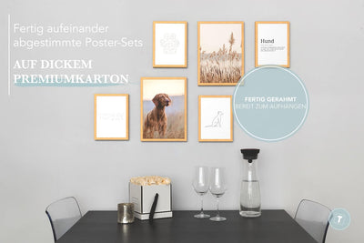 Papierschmiede® Mood Poster Set Hund, Fertiges Bilder Set mit Rahmen (Holz, Natur), Wohnzimmer Deko