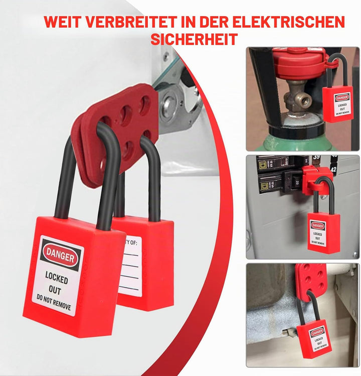 Lockout-Tagout-Schlösser 5 Sätze Lockout-Schloss 2 Schlüssel Pro Schloss Staubdichtes Nylon-Sicherhe
