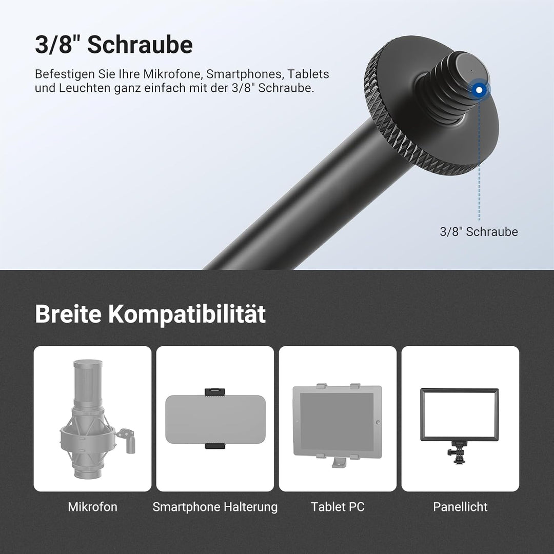 NEEWER Mikrofon Boom Arm für Microphone Stand, kompakte, tragbare Teleskop Verlängerungsstange aus A