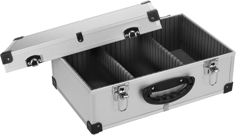 CD Koffer für 60 Standard CD Cases - 43 x 29 x 18,5 cm - Silber 60 CD&