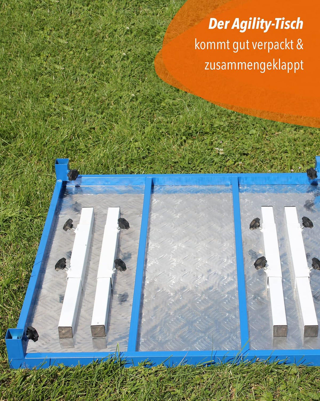 Agility-Tisch für Hunde – FCI-konform &amp; höhenverstellbar – rutschsicher &amp; robust – 90×90cm – blau