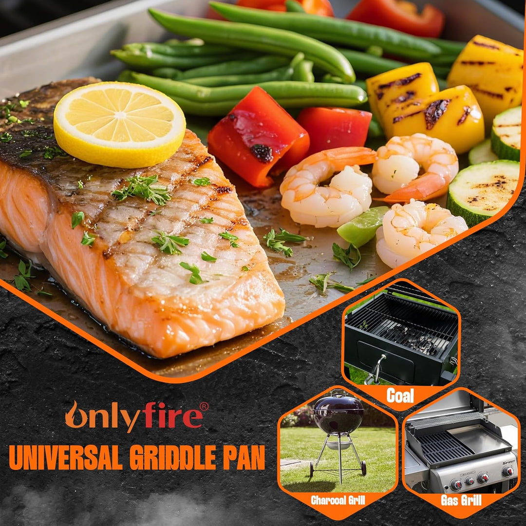 Onlyfire Edelstahl Grillplatte Plancha Kochplatte für Weber Spirit & Genesis Gas Grill Modelle 44 x