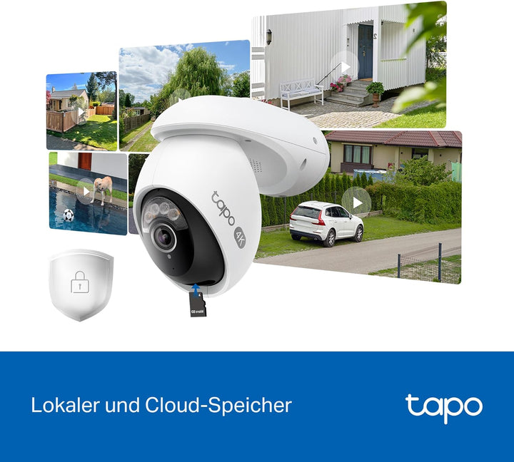 Tapo C560WS 4K 360° WLAN-Überwachungskamera für aussen, Wi-Fi 6 Dual-Band, Farbnachtsicht, kostenfre