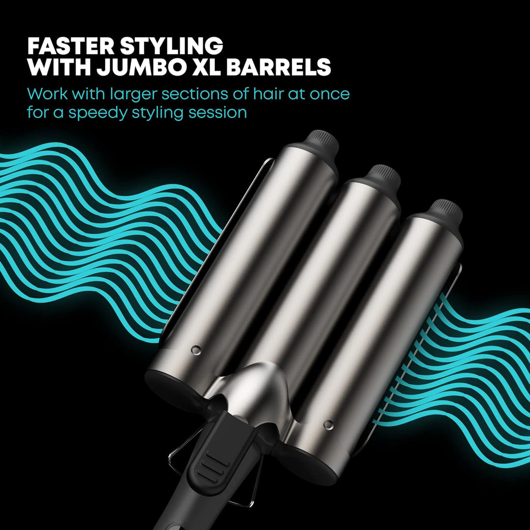 Revamp Progloss Boho Beach Waver XL – 38-mm-Waver mit 3 Fässern für geschmeidige, grosse Beach-Welle