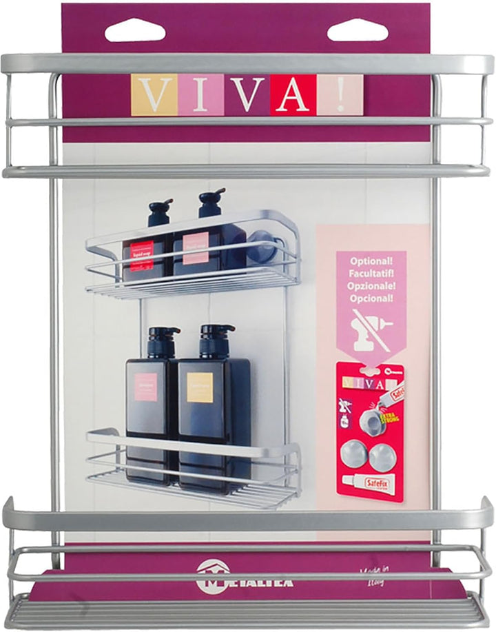 ESTANTE BAÑO 2 PISOS 'VIVA', Edelstahloptik Minimalistisch, Minimalistisch