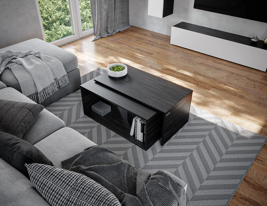 PLATAN ROOM Couchtisch Kaffeetisch 2er Set 90x48x40 cm, moderner Wohnzimmertisch, Sofatisch mit Stau