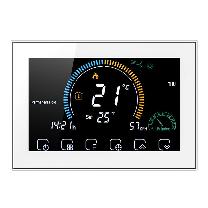 Irishom WiFi Raumthermostat für Gaskessel Thermostat mit 4,8 Zoll LCD-Bildschirm 5+1+1 Programmierba